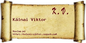 Kálnai Viktor névjegykártya
